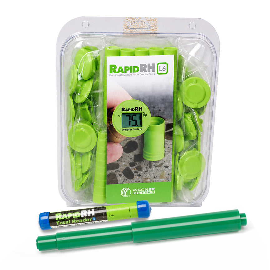 Rapid RH L6 Concrete Moisture Test Smart Sensor Pack with Total Reader + Insertion Tool