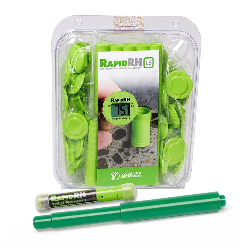 Rapid RH L6 Concrete Moisture Test Smart Sensor Pack with Total Reader + Insertion Tool