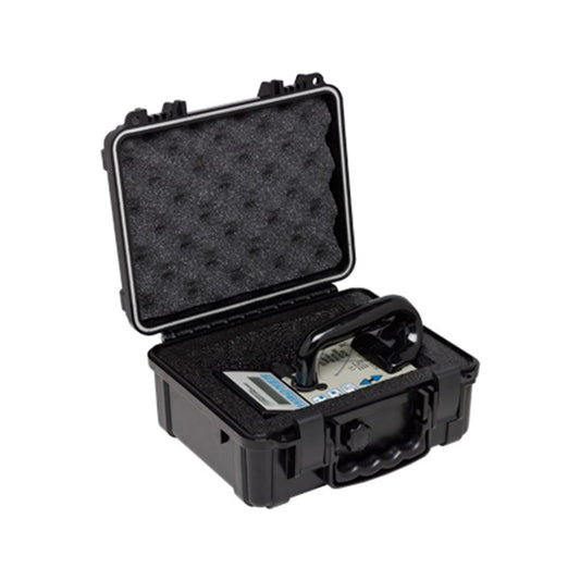L600 Series ruggedized carrying case, open to show the molded foam interior